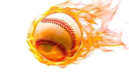 Baseball on fire hot baseball fire baseball flaming baseball fast baseball game on transparent background