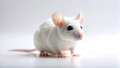Studio shot of a white mouse