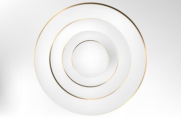 Fototapeta premium white background with golden circles with sparkle. modern background. vector illustration. eps 10