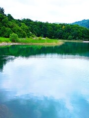 blue coloured lake goy gol in azerbaijan ,reserved park .High quality © Rana