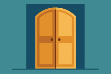 vector illustration of an open door