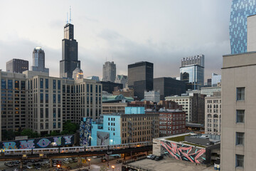 Chicago skyline from building 