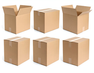 Open  Closed Cardboard Boxes.