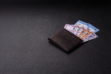 Indian money, rupee, paper banknotes, cash. Indian money for travelling