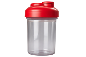 Red cap shaker bottle isolated on transparent background
