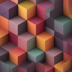Obraz premium Abstract Cubes with Gradient Colors