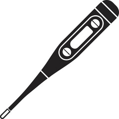 Digital Thermometer Silhouette Vector Art