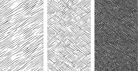set of grunge texture Overlay textures set stamp with grunge effect. Hand-Drawn Herringbone and Basket Weave Line Patterns &ndash; Black & White Texture Designs