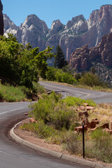 scenic drive in Zion National Park Mountain Utah