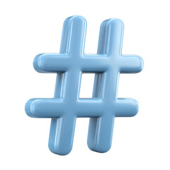 Obraz premium Hashtag symbol isolated on transparent background