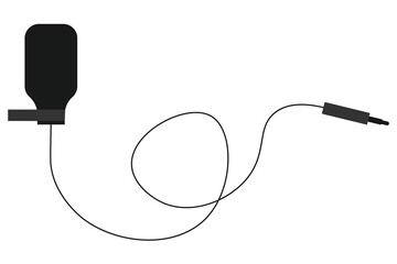 Obraz premium Lavalier Microphone for Discreet Audio Recording. Clip-on Mic for Interview and Broadcast Use
