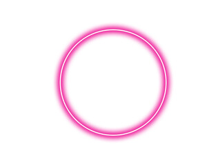 Vibrant pink neon circle glowing on a dark background © ROKIBUL