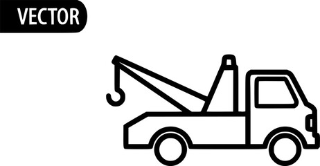 Naklejka premium Tow truck outline icon vector 