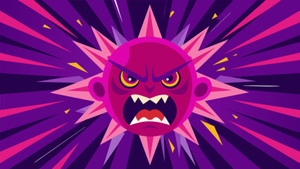 A burst of bold magenta and purple capturing the intensity of anger and frustration.. Vector illustration