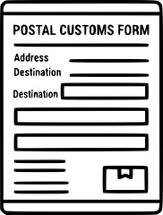 Clean icon design of postal customs form
