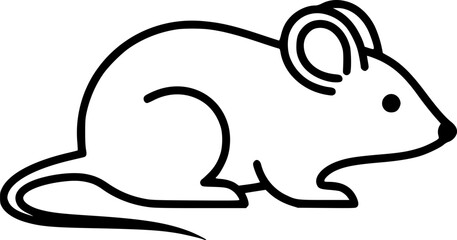 mouse rodent icon vector black outline
