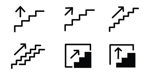 Stair icon set vector. staircase symbol vector isolated on white background