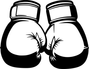 Minimalist vector of boxing gloves with bold outlines
