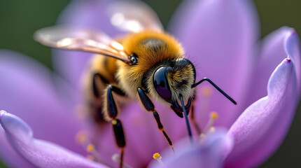 bee on pink flower
