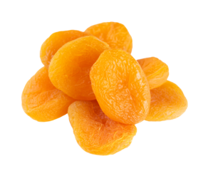 Dried apricot isolated on transparent background. PNG format