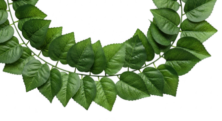 Lush green vine with heartshaped leaves on transparent background