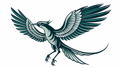 Obraz premium A detailed sketch of a bird in flight the artist mimicking the birds graceful movements as they immerse themselves in the process.. Vector illustration