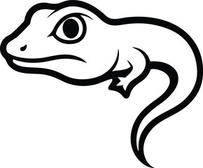 Obraz premium gecko head mascot logo vector art illustration 