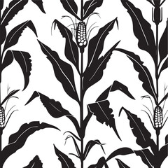 Cornfield Silhouettes in Bold Contrast