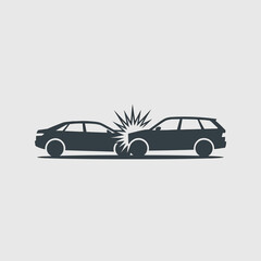 Obraz premium Vector Illustration of Car Accident Collision and Impact Damage, Auto Insurance Claim