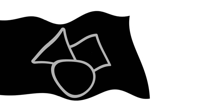 Continuous Loop of Flag Waving Animation Background