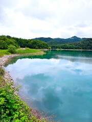 blue coloured lake goy gol in azerbaijan ,reserved park .High quality © Rana