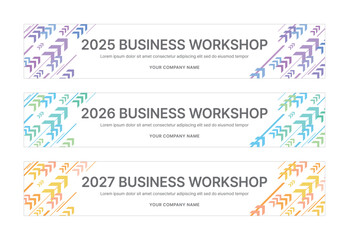 Modern business banner templates with abstract geometric patterns. Perfect for workshops, events, conferences, presentations, or branding projects, combining style and professionalism.