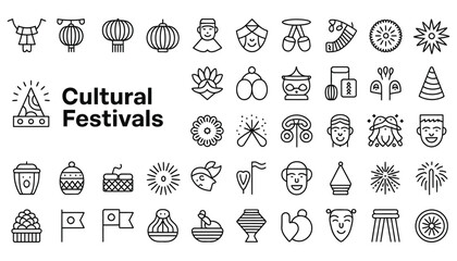 Vector set of floral icons: a collection of plant and flower illustrations