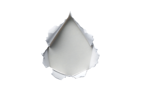 Torn Paper Hole Effect with White Interior on Transparent Background