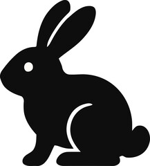 Rabbit Silhouette Simple Vector Illustration for Animal Lovers and Easter