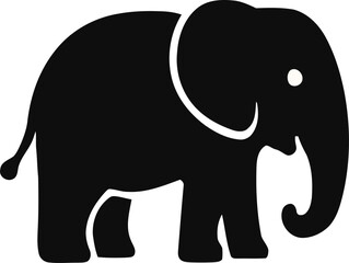 Fototapeta premium Bold Black Elephant Silhouette Illustration Iconic Animal Symbol for Design and Nature Concepts