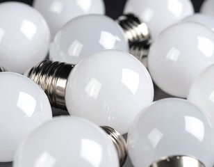 Close-up of many small white LED light bulbs
