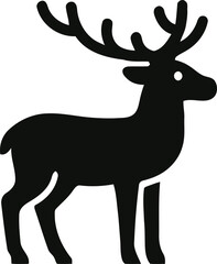 Obraz premium Majestic stag with large antlers, a simple wild animal silhouette icon