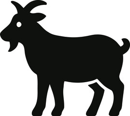 Silhouette Illustration of a Goat Nature's Majestic Mountain Animal