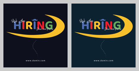 We are hiring design vector for vacant sign Job hiring poster, social media, banner, flyer and Recruitment Poster.We are hiring job vacancy social media post or square web banner template vector desig