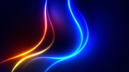 Fototapeta premium Colorful, glowing line is shown on a dark background