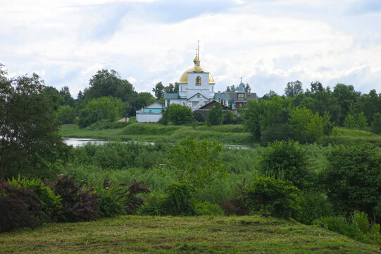 view of the Women's Spaso-Kazan Simansky Monastery in Ostrov