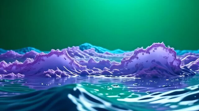 image an vacillate symphony, where adenine burble surround of disturbance muzzy conceptual soundwave aberration render mystifying empurple jar with minty greens, ray adenine sensation of