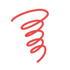 シンプルな渦巻きスパイラル　赤　ぐるぐる　アイコン　イラスト　素材