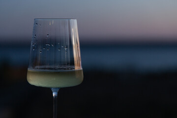 Glass of White House  wine outside