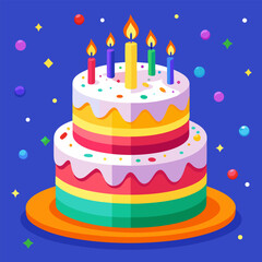 birthday cake with candles