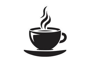 Obraz premium Hot Coffee Cup silhouette vector illustration