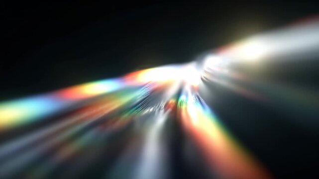 Abstract rainbow light beam with prism glow and dynamic motion effect