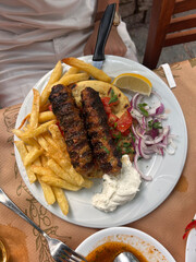 Traditional south european skinless sausages cevapcici made of ground meat and spices