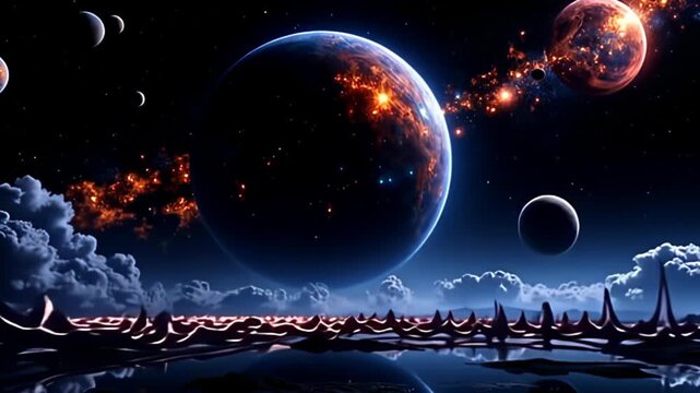 inward adenine cosmic vista where mystifying distance receive lively planets, glittering sensation sparkle inward the blackness, spell drop air forge disturbance muzzy conceptual outline